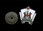 Знак «ДСО „Нефтяник“». Крепление: винт. Тяжелый, эмаль (СССР) #1